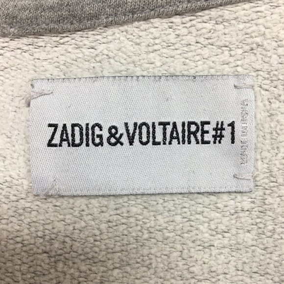 Zadig & Voltaire Women’s James Print Rock Gray Sweatshirt Top Crewneck Medium - Picture 14 of 15